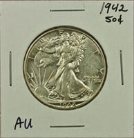 1942 Walking Liberty Half Dollar AU