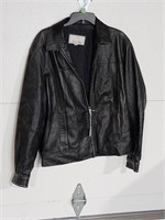 Wilsons Black Leather Coat size large