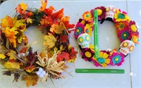Fall & Calavera Day of the Dead wreaths
