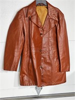 Men's Brown Leather Coat Unknown Size