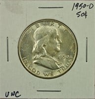 1950-D Franklin Half Dollar UNC