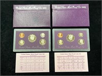 1992 & 1993 United States Proof Sets in Boxes