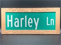 Framed 13x27” Harley Ln Sign