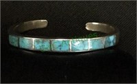 Beautiful ladies inlaid turquoise cuff bracelet,