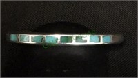 Ladies turquoise cuff bracelet with inlaid
