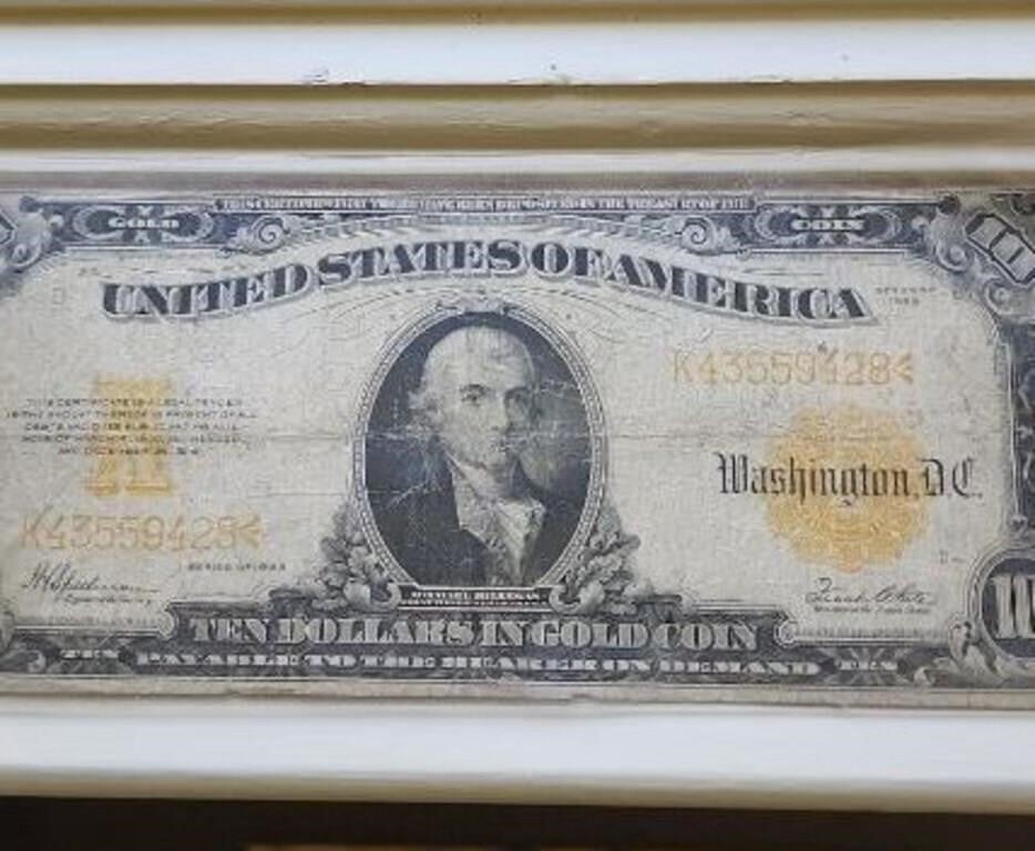 1922 10 dollar gold certificate