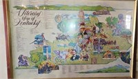 Literary Map of Kentucky framed approx size is 34