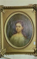 Oil on canvas Old Victorian style portrait approx