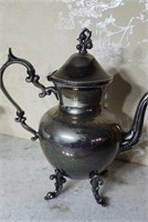 Silver on copper teapot