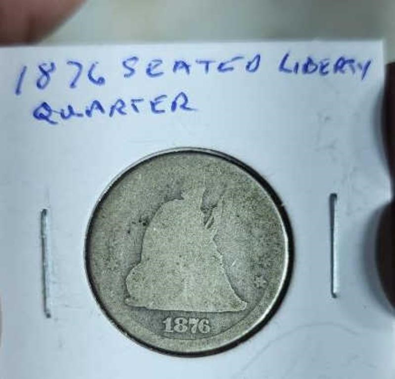 1876 seated liberty quarter