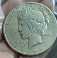 1923 S silver peace dollar