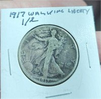 1917 silver walking Liberty half dollar