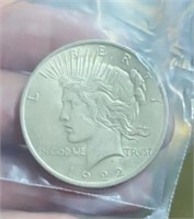 1922 silver peace dollar