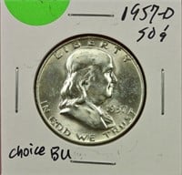 1957-D Franklin Half Dollar Ch. BU