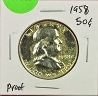 1958 Proof Franklin Half Dollar