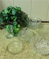 Accent greenery and various glass