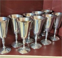 Pewter Silver stone Spain set of 9 stems