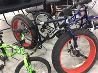 Blue mongoose bike with big tires
