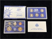 2000 United States Mint Proof Set in Box with COA
