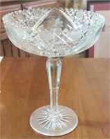 Crystal compote approx 9 inches tall