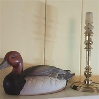 Porcelain duck and a candlestick