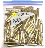 Bag .30-30 brass marked 69 pcs.