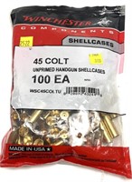 Bag of Winchester .45 Colt brass, opened