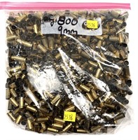 Bag of 9mm brass marked 800 pcs.