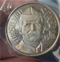 The silver star Oliver North 1 Troy ounce .999