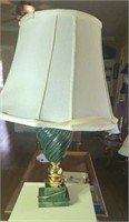 Green marble bottom shade lamp