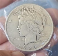 1922 silver peace dollar
