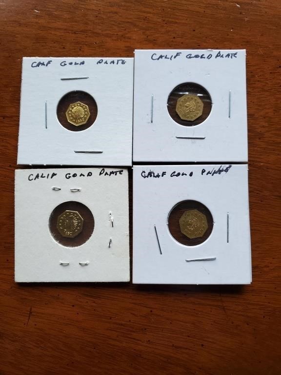 California Gold Plated coins group of 4