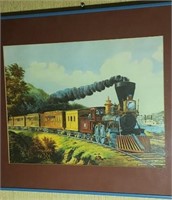 Print of passenger train Approx 21 x 17 inches