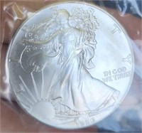 1986 1 ounce fine silver dollar silver eagle