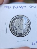 1892 silver Barber quarter