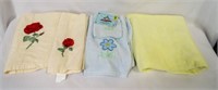 Baby Blue 3 Piece Towel Set - Ivory with Red Rose