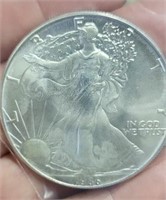 1986 1 ounce fine silver 1 dollar silver eagle