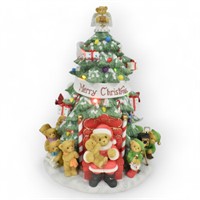 2004 Cherished Teddies #114180 Lighted Santa/Tree