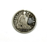 1858 Seated Liberty Half Dime