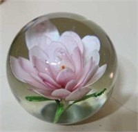 Pink floral paperweight