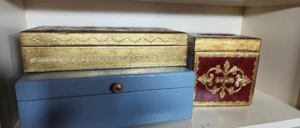 Kleenex box covers and vintage jewelry box