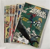 Lot of 7 Avengers West Coast- Marvel Comics