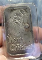 Christmas 1987 1 Troy ounce silver bar