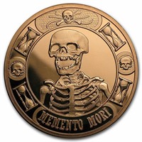 1 ounce .999 fine copper round Memento Mori coin