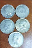 Group of 5 40 percent silver Kenedy half do