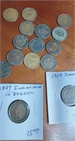 15 Indian pennies