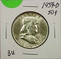 1959-D Franklin Half Dollar BU