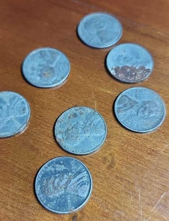 7 1943 steel pennies