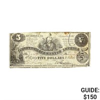 1861 $5 Confederate States of America Note