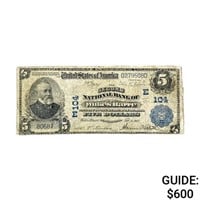 1902 $5 Wilkes Barre PA National Currency Note